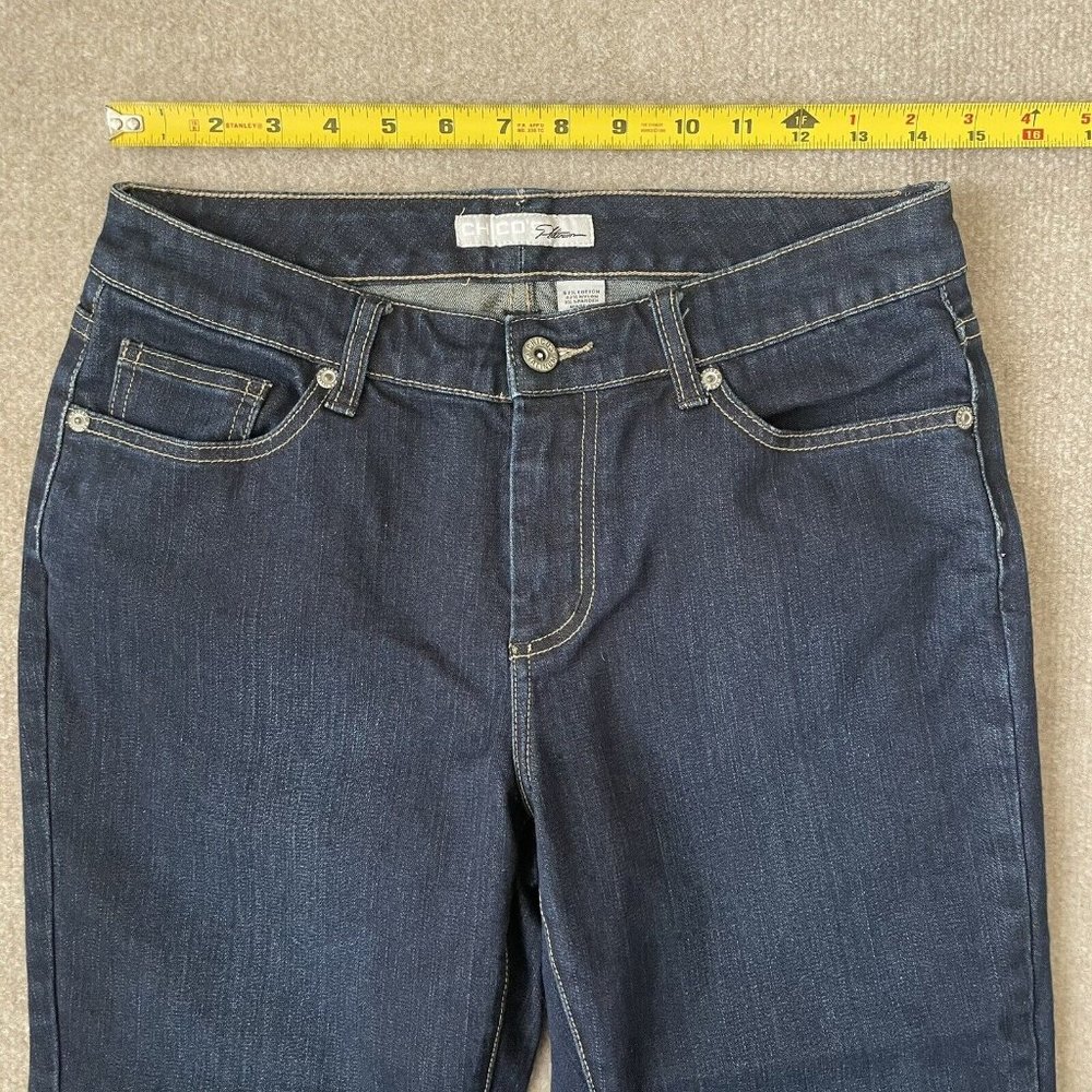 Chico's Jeans Womens 0.5 (Size 6) Cropped Stretch Denim Pants Dark Wash Capri - Picture 5 of 10